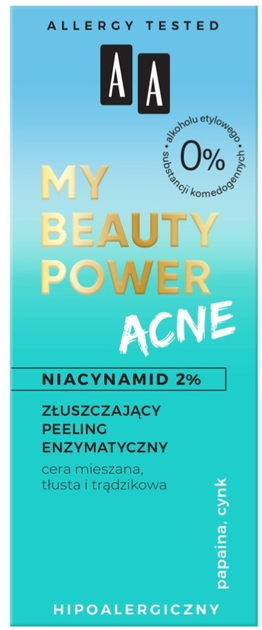 Peeling enzymatyczny AA My Beauty Power Acne złuszczający 40 ml (5900116080437) - obraz 1