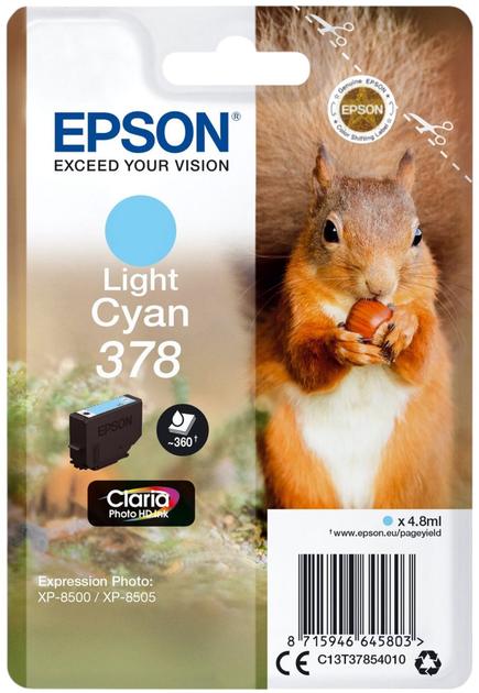 Tusz Epson 378 Cyan (8715946645803) - obraz 1