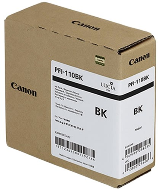 Tusz Canon PFI-110BK Black (4549292098235) - obraz 1