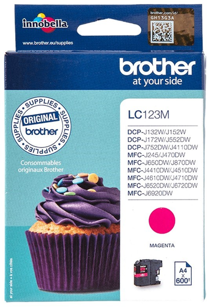 Tusz Brother LC-123M Magenta (4977766713917) - obraz 1