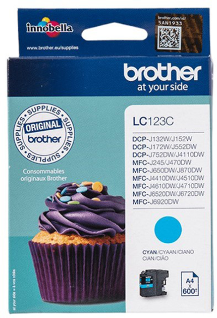 Tusz Brother LC-123C Cyan (4977766713986) - obraz 1