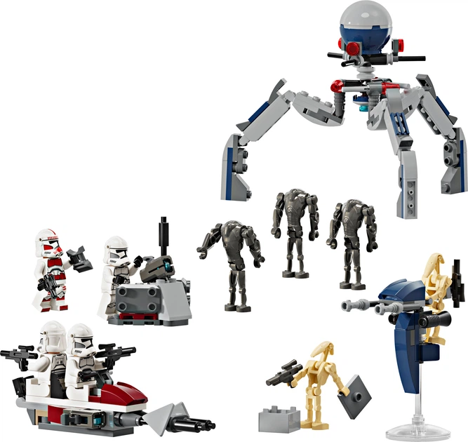 Zestaw klocków LEGO Star Wars Zestaw bitewny z żołnierzem armii klonów i droidem bojowym 215 elementów (75372) - obraz 4