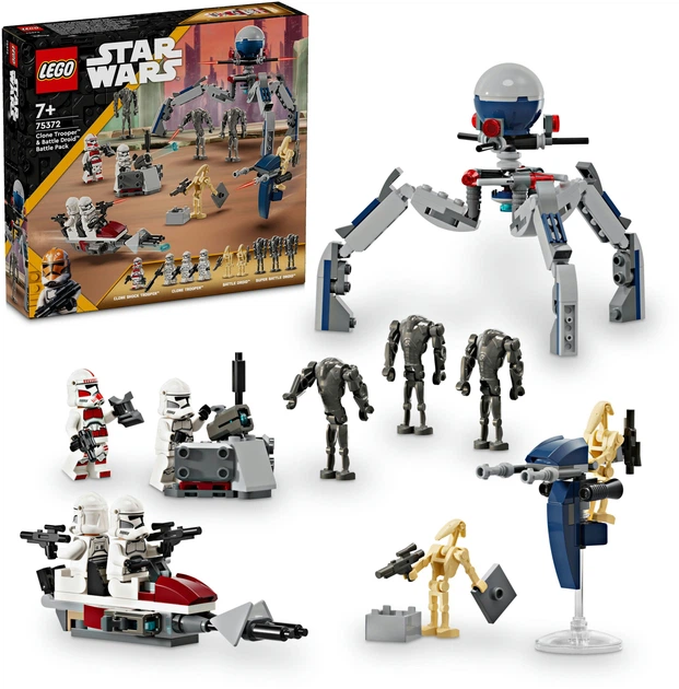 Zestaw klocków LEGO Star Wars Zestaw bitewny z żołnierzem armii klonów i droidem bojowym 215 elementów (75372) - obraz 3