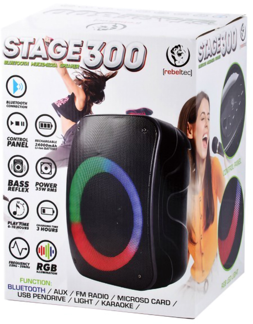Портативная колонка Rebeltec Stage 300 Black (RBLGLO000041) - изображение 5