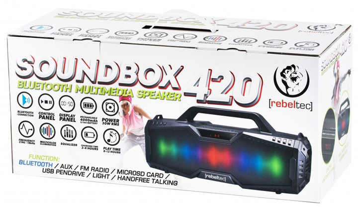Портативная колонка Rebeltec SoundBox 420 Black (RBLGLO00027) - изображение 5