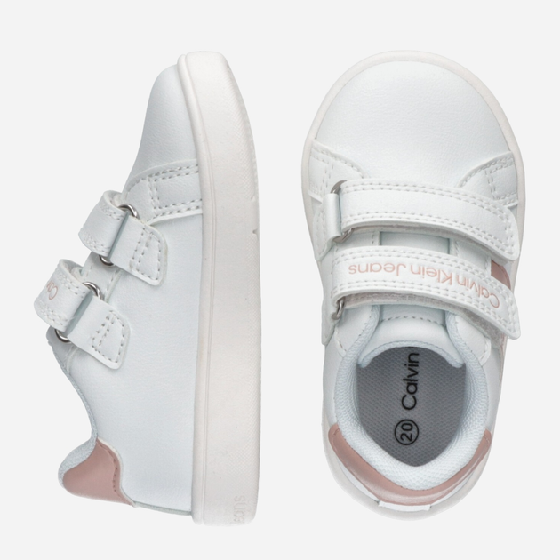 Дитячі кеди для дівчинки Calvin Klein Jeans Low Cut Velcro Sneaker V1A9-80782-1355X134 27 Білі (8052578509555) - зображення 4
