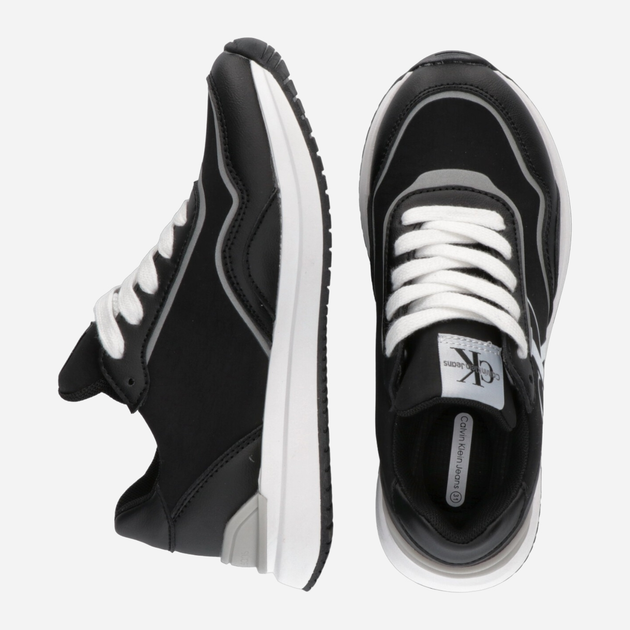 Buty sportowe chłopięce Calvin Klein Jeans Low Cut Lace-Up Sneaker V3X9-80892-1695999 37 Czarne (8052578526477) - obraz 4