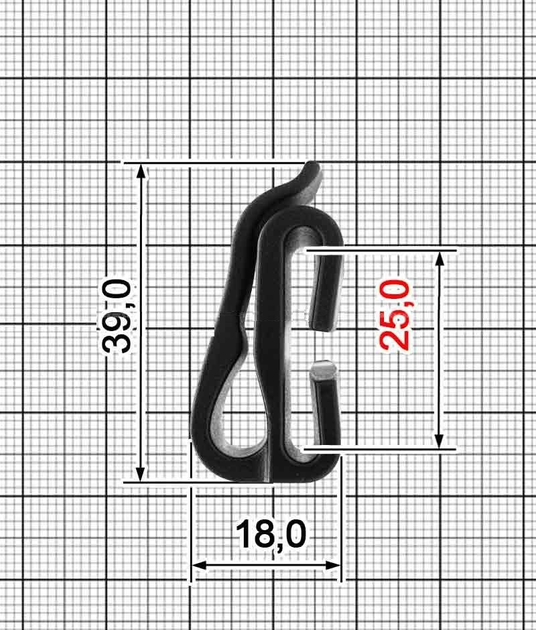 Крючок тактический нейлон (полиамид) черный - изображение 2
