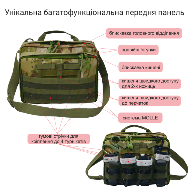Тактична сумка командира, сапера, оператора DERBY COMBAT-2 мультикам - зображення 2