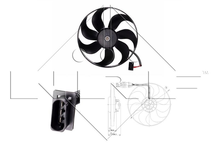 47204 NRF Вентилятор радиатора VW Bora,Golf 98- Audi A3 96- - изображение 2