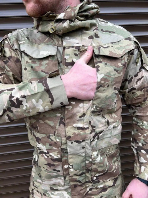 Комплект мужской куртка парка с капюшоном Tactical Series и штаны Yevhev G3 Мультикам L Kali AI044 ветро - водонепроницаемый полевой повседневный - изображение 2
