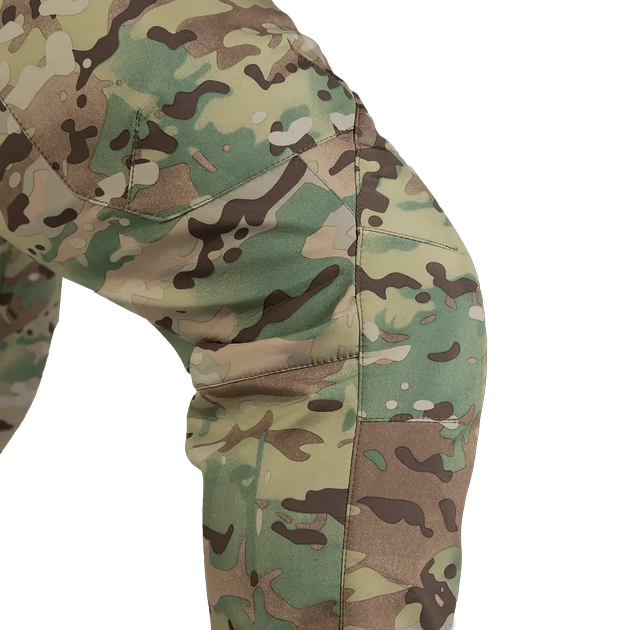 Чоловічі штани CM Stalker SoftShell 7088 Мультикам 3XL Kali AI106 із завищеним поясом двома кнопками повсякденні польові для полювання риболовлі - зображення 2