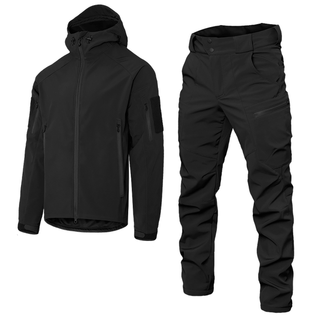 Демісезонний чоловічий вітро-вологозахисний костюм Softshell GenII Чорний XXL XXL Kali AI022 з капюшоном з високим поясом на двох кнопках повсякденний - Фото 6 Демісезонний чоловічий вітро-вологозахисний костюм Softshell GenII Чорний XXL XXL Kali AI022 з капюшоном з високим поясом на двох кнопках повсякденний - зображення 6