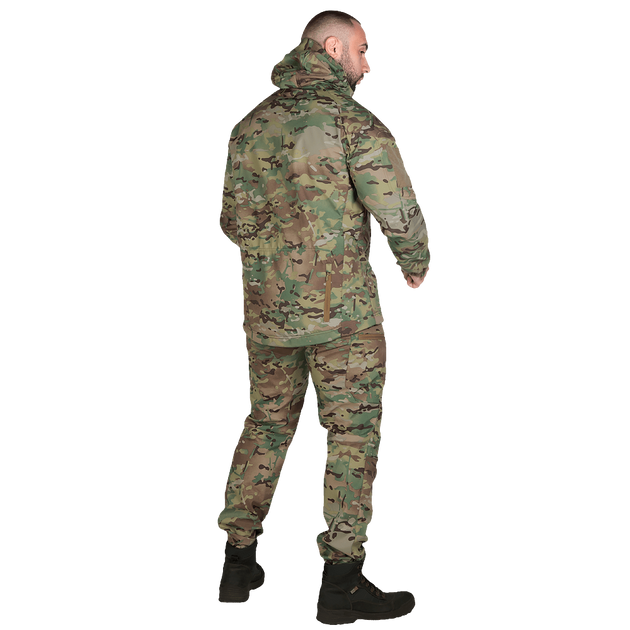 Костюм зимний мужской влаго-ветрозащитный SoftShell штаны и куртка Мультикам XL Kali AI051 из зносостойкого материала подмышками вентиляционнный клапан - изображение 2