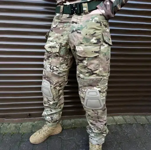 Мужские демисезонные брюки G3 с наколенниками в комплекте из зносостойкого материала Рип-стоп Мультикам L Kali AI098 - изображение 1