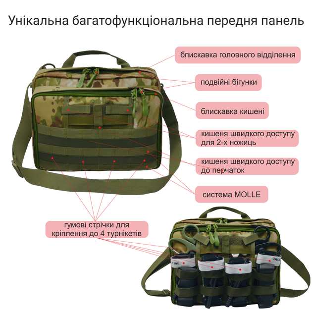 Боевой медицинский рюкзак Сумка медицинская Эвакуационная стропа в чехле Автоматический карабин - изображение 12