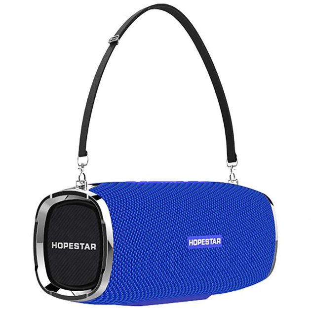 Портативная колонка HOPESTAR A6 с ремешком и функцией Bluetooth 35W Синяя (12545) - Фото 1 Портативная колонка HOPESTAR A6 с ремешком и функцией Bluetooth 35W Синяя (12545) - изображение 1