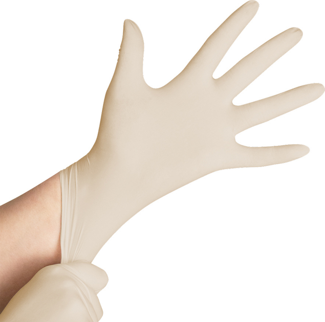 Перчатки смотровые латексные нестерильные Medicom SafeTouch Rejuvenate с ланолином и витамином Е неопудренные 50 пар № S (1163/S) - изображение 2