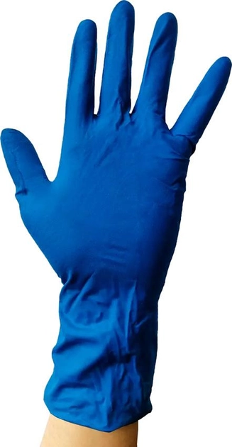 Перчатки медицинские повышенного риска латексные текстурированные, нестерильные Medicom SafeTouch Megapower High risk неопудренные синие 25 пар № M (1101-C) - изображение 2