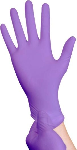Перчатки смотровые нитриловые нестерильные, текстурированные Medicom SafeTouch Advanced Lavender неопудренные 3.4 г лавандовые 50 пар № XS (1182-TG_A) - изображение 2