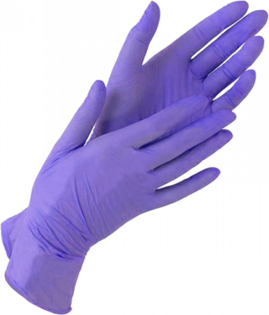 Рукавички оглядові нітрилові нестерильні, текстуровані Medicom SafeTouch Advanced Violet неопудрені 3.4 г фіолетові 50 пар № L (1183/L) - зображення 2