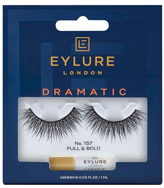 Rzęsy Eylure Dramatic Lashes sztuczne z klejem efekt wypełnienia 157 (5011522103518) - obraz 1