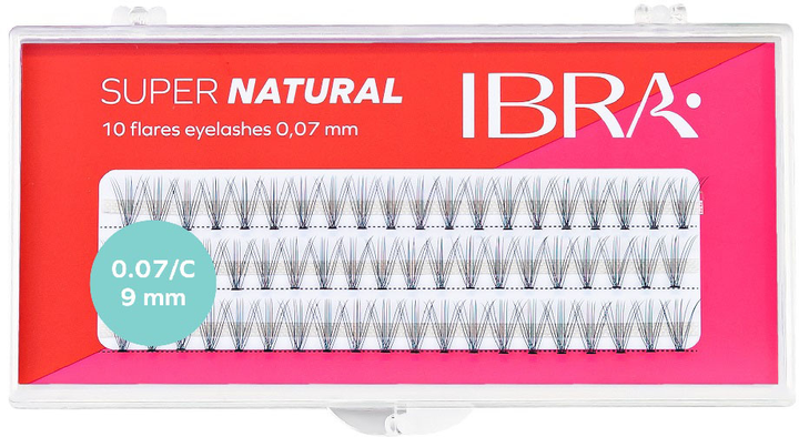 Штучні пучки вій Ibra Super Natural 0.07 C - 9 мм 60 шт (5906395543557) - зображення 1