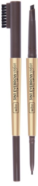 Олівець для брів Wibo Eyebrow Stylist 3 в 1 зі щіточкою 2 Dark Brown (5901801643951) - зображення 1