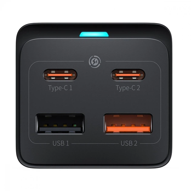 Мережевий фільтр Baseus GaN3 Pro Desktop Powerstrip 65W (2xType-C + 2xUSB + AC(EU)) black - зображення 7