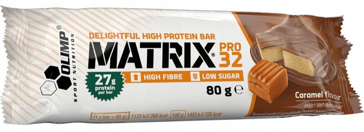 Baton proteinowy Olimp Matrix Pro 32 80 g Karmel (5901330074639) - obraz 1