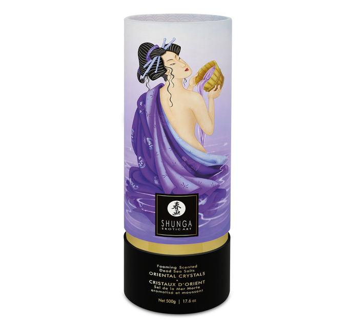 Пінлива сіль для ванни Shunga Dead Sea salt Oriental Crystals - Exotic Fruits (500 г), сіль Мертвого - зображення 1