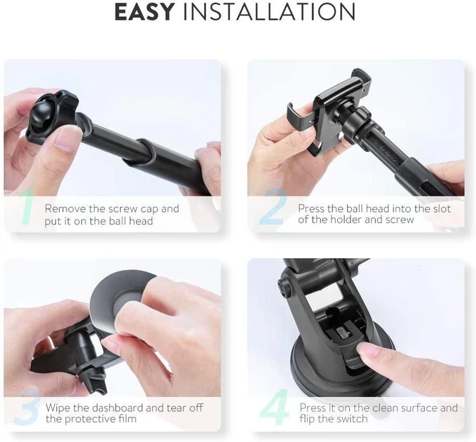 Автомобильный держатель для телефона Ugreen Car Mount Cell Phone Holder Dashboard Black (YM1057) - изображение 7