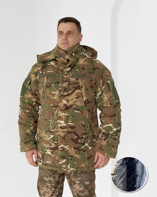 Бушлат зимний Кордон-6 рипстоп мультикам с подкладкой Omni-Heat, мужская зимняя камуфляжная куртка 54 - изображение 1