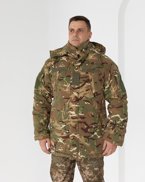 Бушлат зимний Кордон-6 мультикам на синтепоне, мужская зимняя камуфляжная куртка 60 - изображение 1