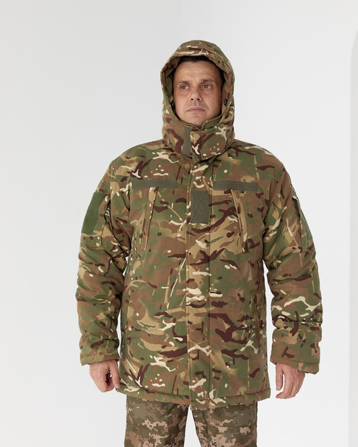 Бушлат зимний Кордон-6 мультикам на синтепоне, мужская зимняя камуфляжная куртка 58 - изображение 2