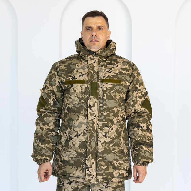 Бушлат Горка камуфляжный зимний Пиксель, мужская зимняя куртка утяжкой 48 - изображение 1