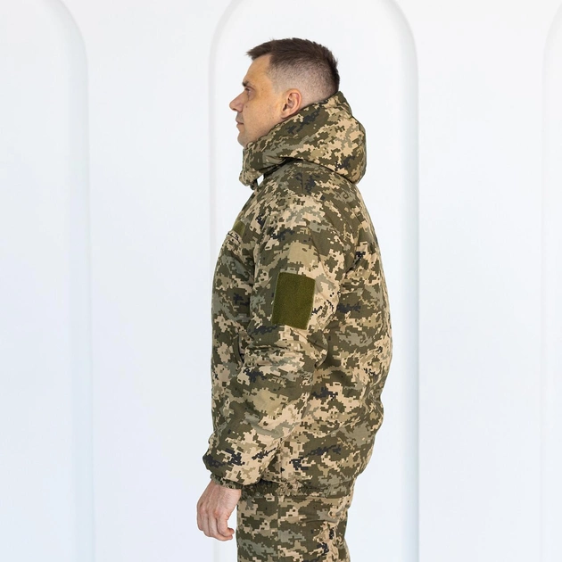 Бушлат камуфляжний зимовий Піксель на флісі та синтепоні, чоловіча зимова куртка на резинці 60 - зображення 2