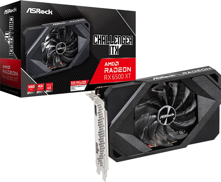 Відеокарта Asrock PCI-Ex RX 6500 XT Challenger ITX 4GB GDDR6 (64bit) (2310/18000) (1 x HDMI, 1 x DisplayPort) (90-GA3DZZ-00UANF) - зображення 5