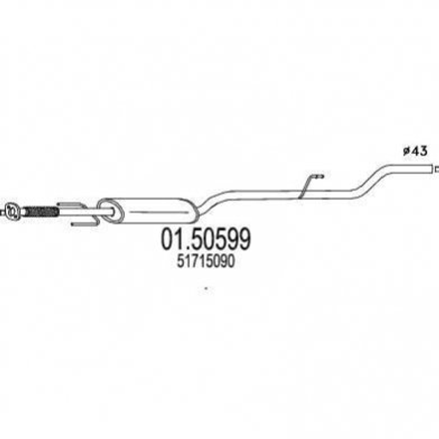 Глушитель средний MTS 01.50599 Fiat Doblo 51715090 - изображение 1