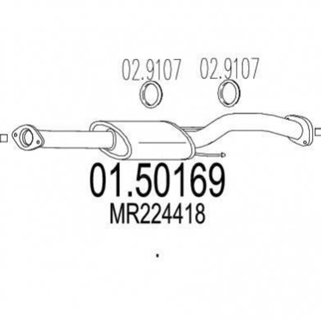 Глушник середній MTS 01.50169 Mitsubishi Pajero MR224418 - зображення 1