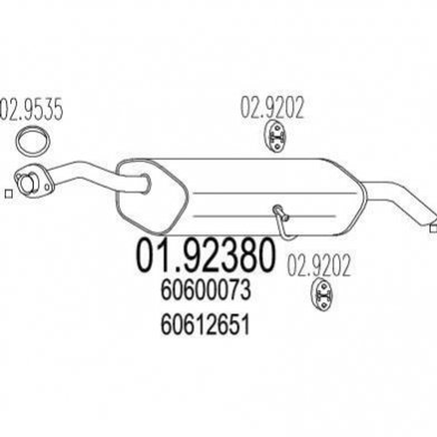 Глушитель MTS 0192380 60658961, 60658959, 60658958 - изображение 1