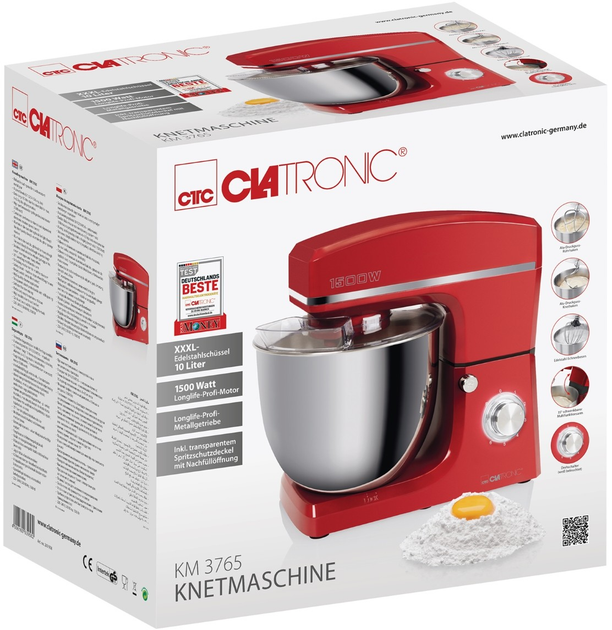 Планетарний міксер Clatronic KM 3765 Red - зображення 4