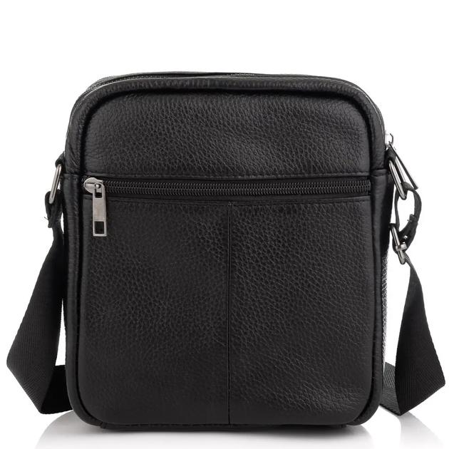 Барсетка-месенджер чоловіча шкіряна Tiding Bag IT-73302 17х21х5 чорна, через плече, для телефону (JDT-0849783) - зображення 7