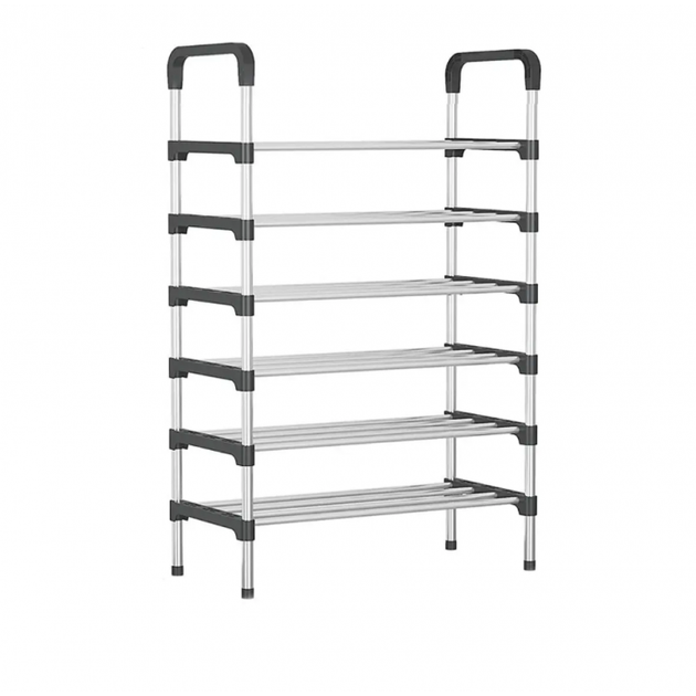 Полиця стійка органайзер для взуття на 6 полиць Shoe Rack TW555 Чорна - зображення 3