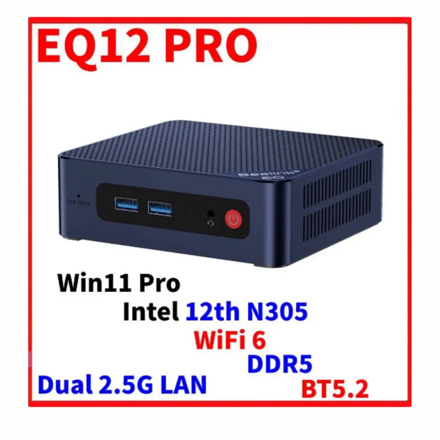 Міні комп'ютер Beelink EQ12 EQ12 Pro DDR5 Intel N100 (12th