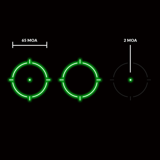 Коллиматор HOLOSUN SCRS-GR-MRS точка 2 MOA + круг 65 МОА - изображение 2