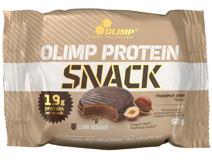 Протеїнове печиво Olimp Protein Snack 60 г Фундуковий крем (5901330075063) - зображення 1