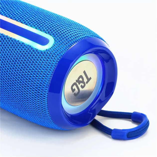 Bluetooth колонка портативная TG653 USB/TF 5W с ремешком Blue - изображение 3