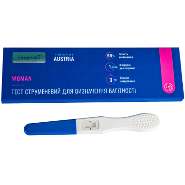 Тест на вагітність Longevita Woman Струменевий 1 шт. (TStr/1) - зображення 1