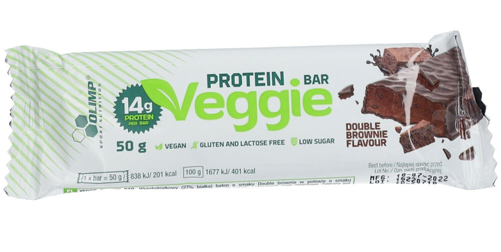 Baton proteinowy Olimp Veggie Protein Bar 50 g Brownie (5901330071744) - obraz 1
